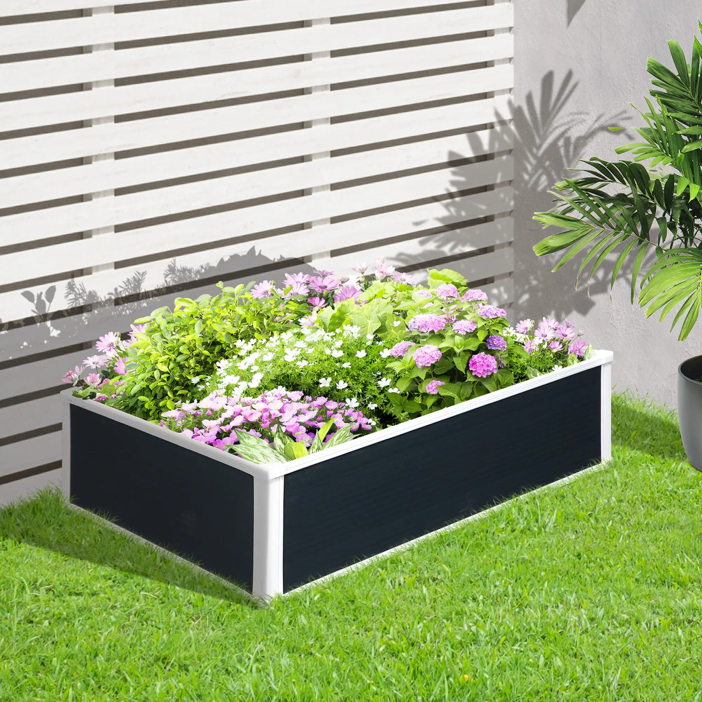 Outsunny 221L Raised Garden Bed, Weather-Resistant PP Planter Box Containers for Outdoor Patio Plant Flower