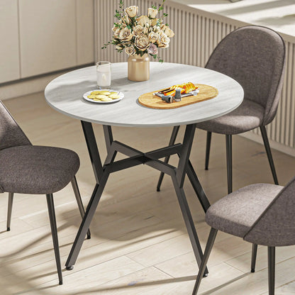 HOMCOM Round Kitchen Dining Table with Anti-Slip Foot Pads for Living Room, Dining Room, Grey