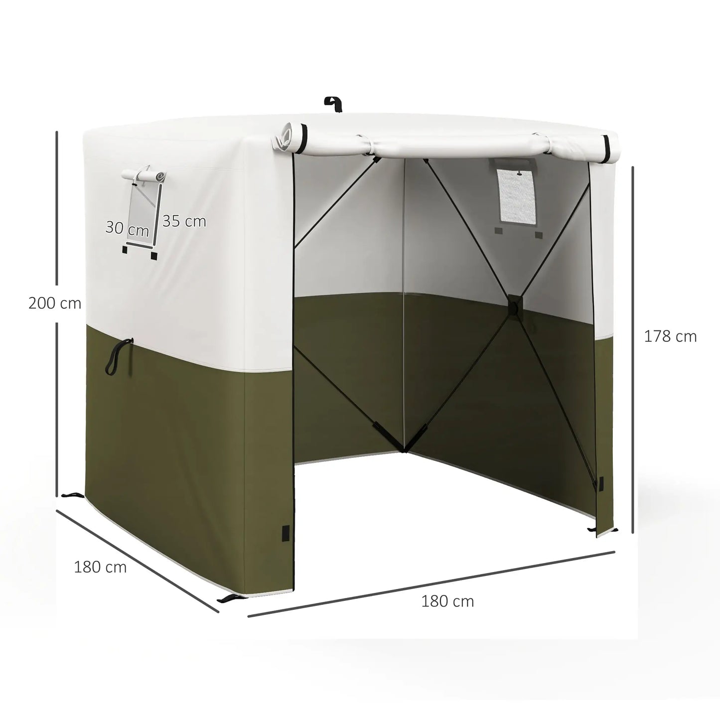 Outsunny 2 x 2m Pop-Up Gazebo, with Accessories for Garden & Outdoor - Green, White