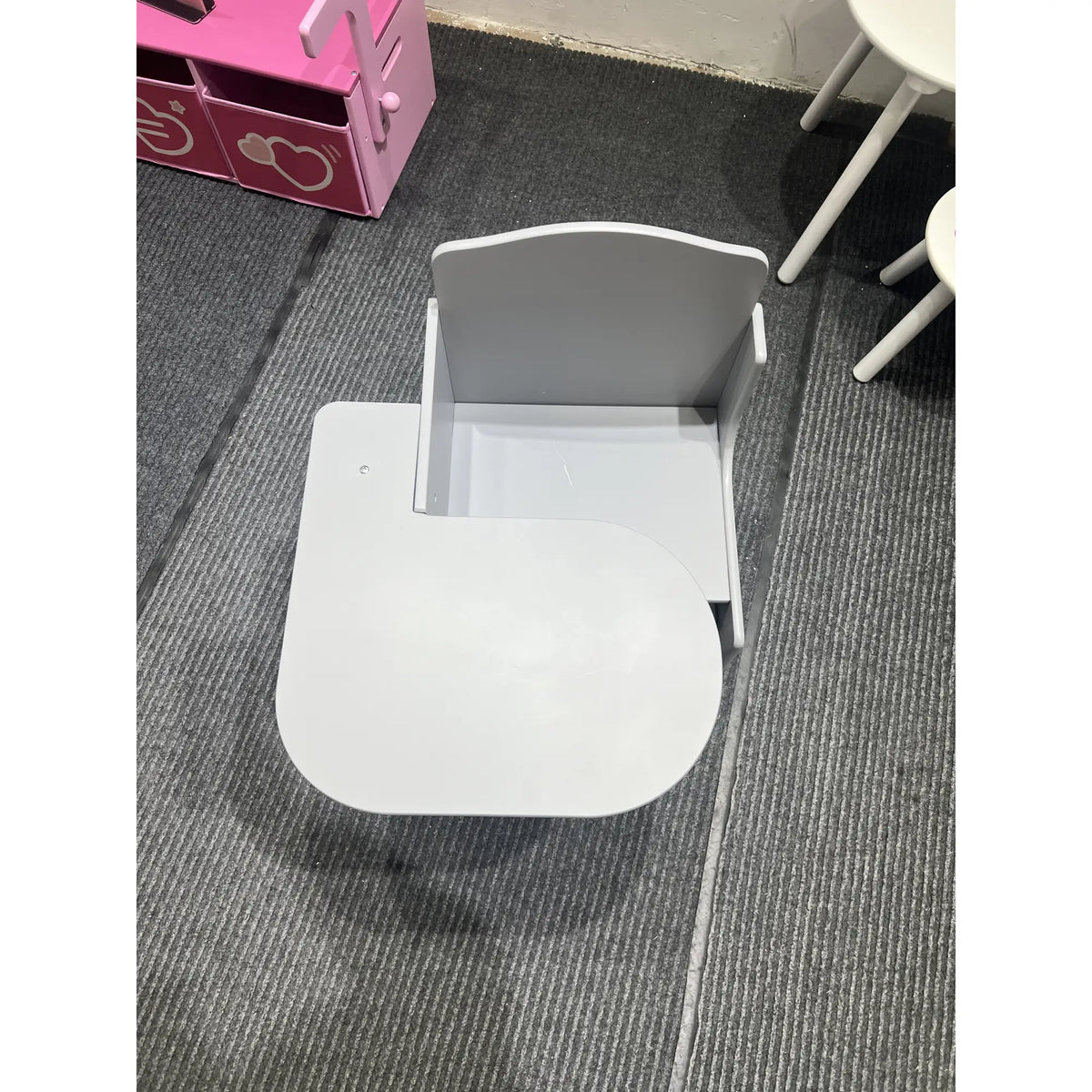 AIYAPLAY Kids Table and Chair Set, Children Desk with Storage Bins for Playing, Reading for Ages 3-5, Grey