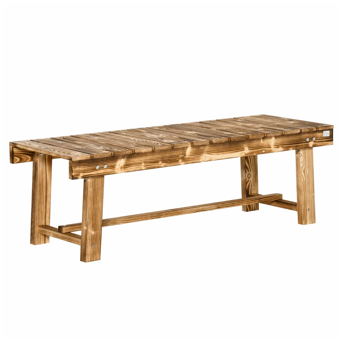 Outsunny 1 Piece 2-Seater Outdoor Indoor Wooden Garden Bench Fir Patio Loveseat, Carbonised