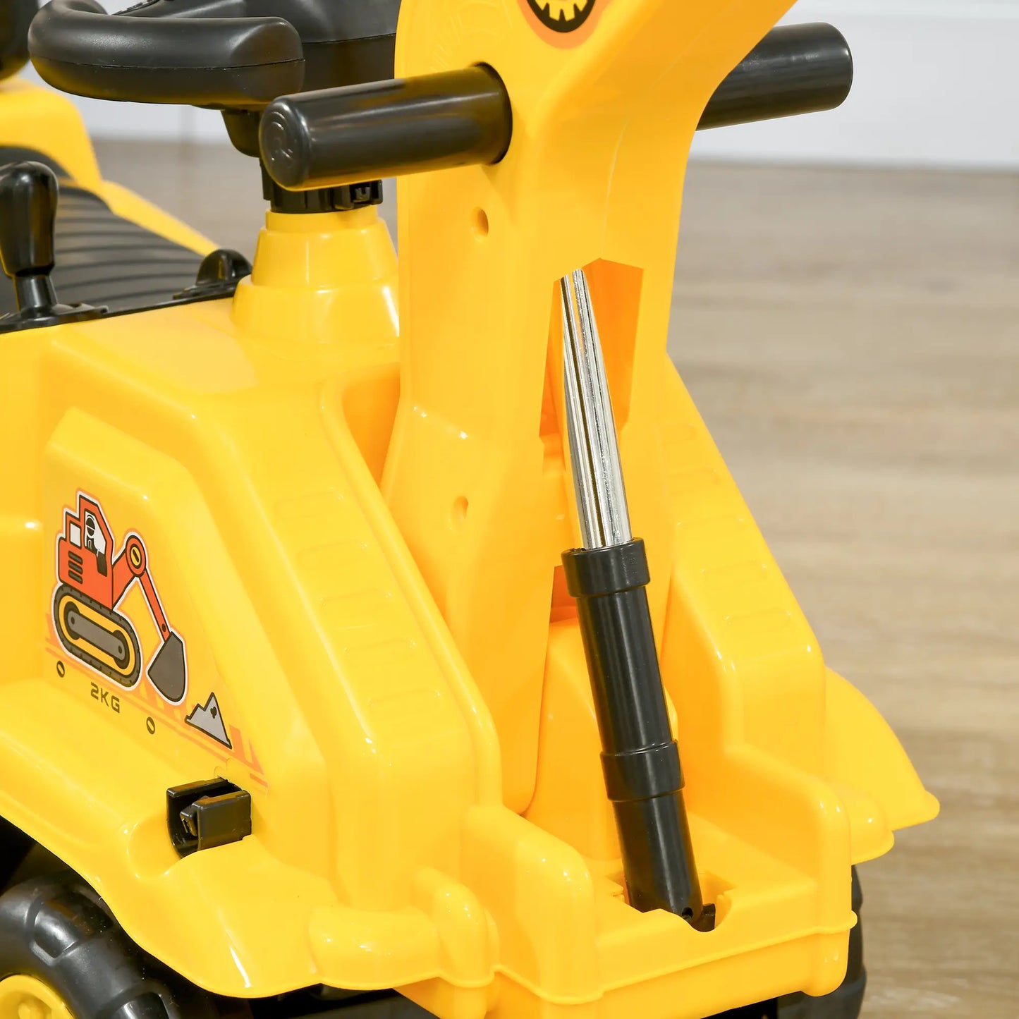 HOMCOM 2 in 1 Kids Ride On Tractor Pull Cart with Bucket, Under Seat Storage for 1.5-4 Years, Yellow