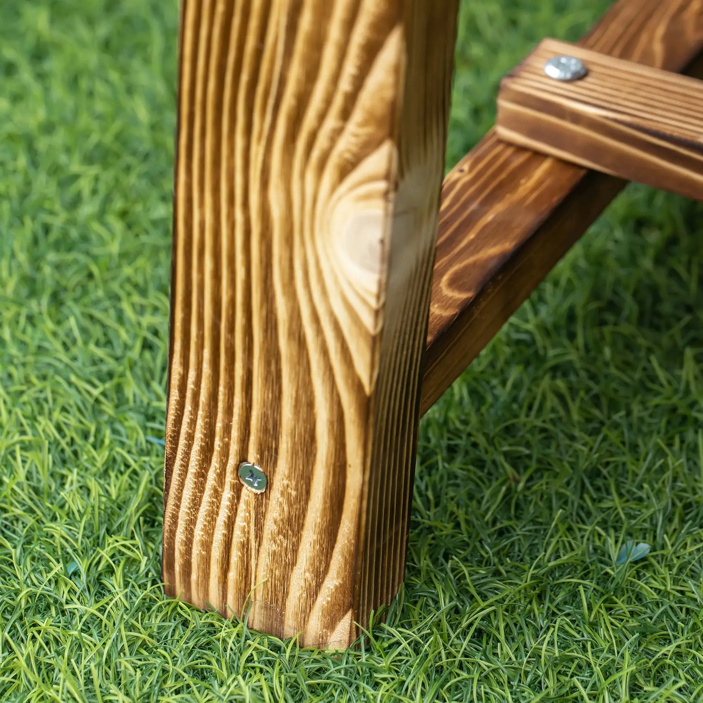 Outsunny 1 Piece 2-Seater Outdoor Indoor Wooden Garden Bench Fir Patio Loveseat, Carbonised