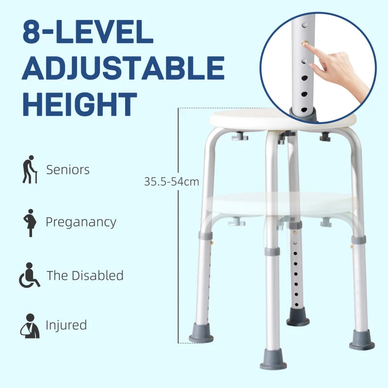 Non-slip shower chair stool for added stability