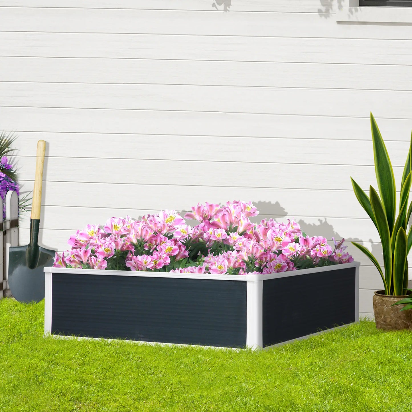 Outsunny 221L Raised Garden Bed, Weather-Resistant PP Planter Box Containers for Outdoor Patio Plant Flower