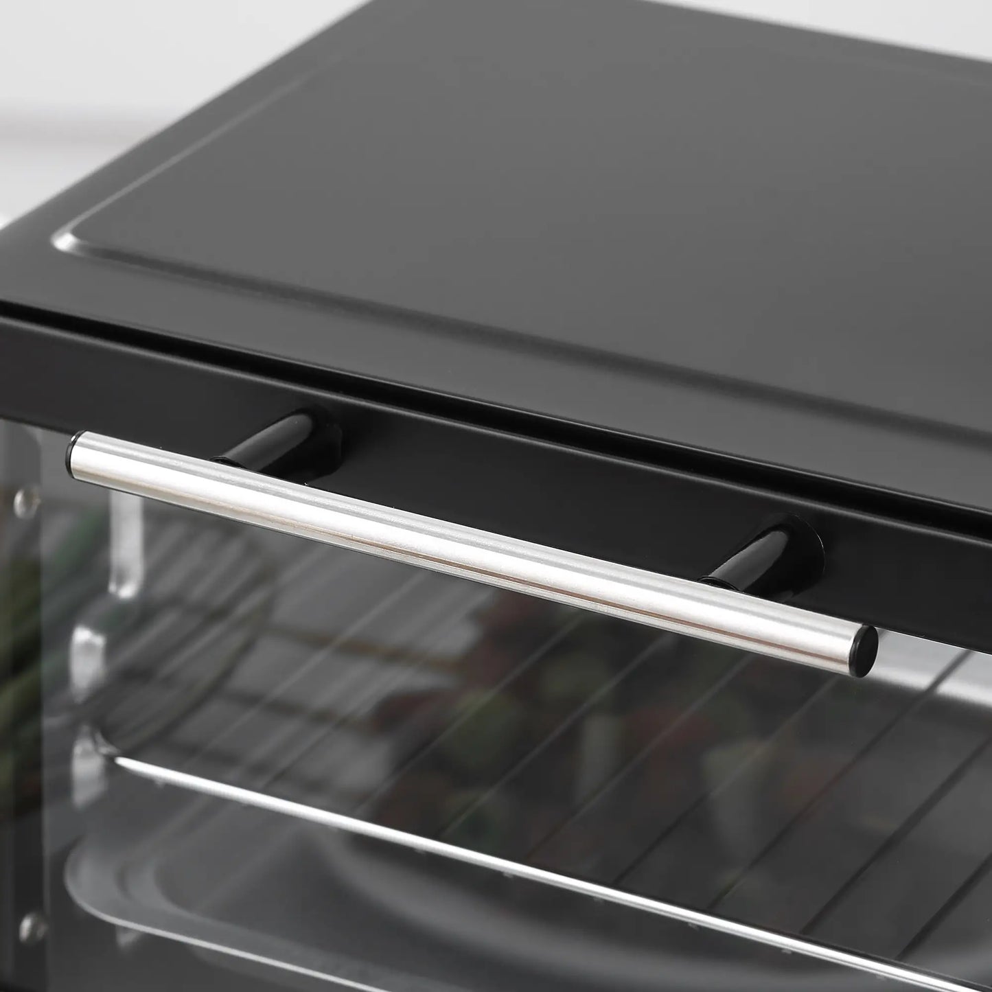 HOMCOM Mini Oven, 9L Countertop Electric Grill, Toaster Oven with Adjustable Temperature, Timer, Baking Tray, 750W