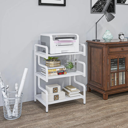 HOMCOM 3-Tier Printer Stand with Storage Shelves, Printer Table, Printer Shelf for Home Office