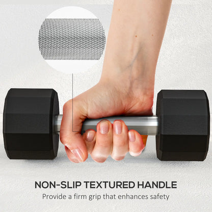 SPORTNOW Dumbbells Weights Set with 12-Sided Shape and Non-Slip Grip for Home Gym Workout, 2 x 4kg
