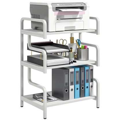 HOMCOM 3-Tier Printer Stand with Storage Shelves, Printer Table, Printer Shelf for Home Office