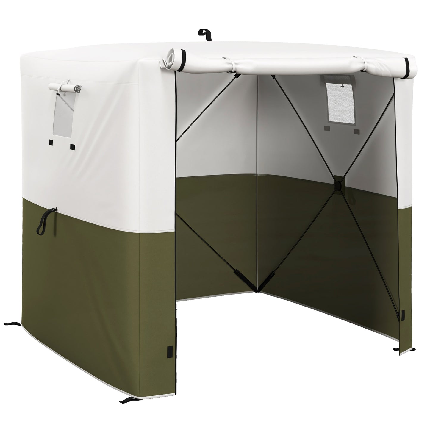 Outsunny 2 x 2m Pop-Up Gazebo, with Accessories for Garden & Outdoor - Green, White
