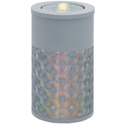 Outsunny Tall Garden Waterfall Fountain with LED Lights & Pump with Adjustable Flow for Indoor & Outdoor Decor, Light Grey