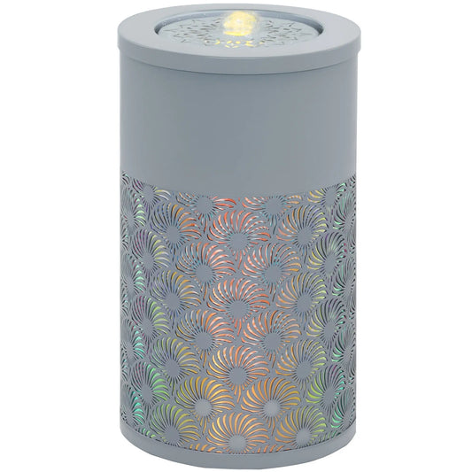 Outsunny Tall Garden Waterfall Fountain with LED Lights & Pump with Adjustable Flow for Indoor & Outdoor Decor, Light Grey