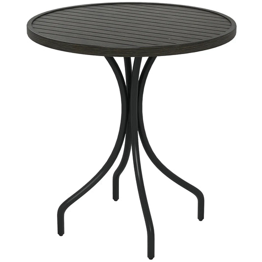 Outsunny Φ66cm Galvanised Steel Outdoor Round Garden Table - Grey
