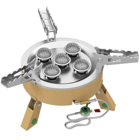Outsunny 7000W Camping Stove with Piezo Ignition, High Power Gas Stove with 50kg Capacity for Outdoor Hiking