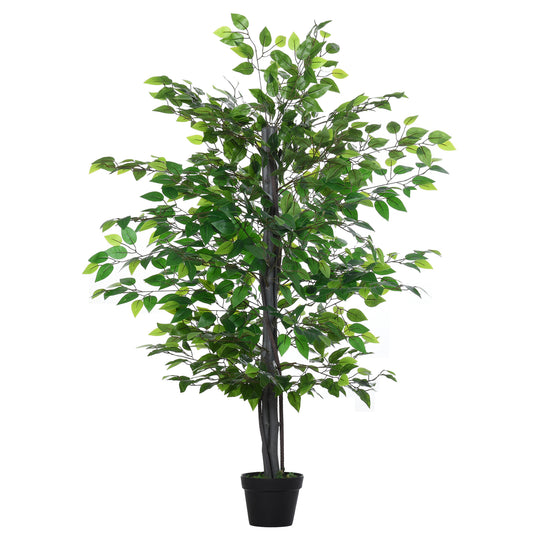 Outsunny Artificial Banyan Tree in Pot, Fake Plant for Home Indoor Decor, 90cm