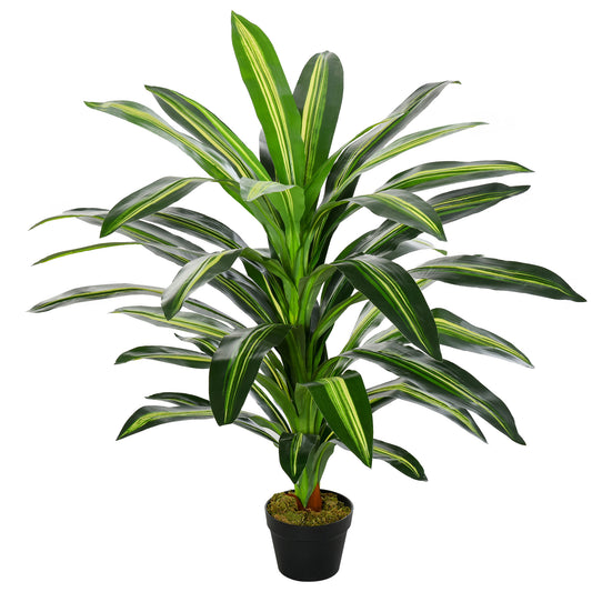Outsunny Artificial Plant in Pot, Fake Plant for Home Indoor Decor, 110cm, Green