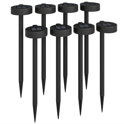 Outsunny Solar Lights Outdoor Garden Stake 8 Pack Pathway Lighting with Auto On/Off LED, IP44 Waterproof, Plastic