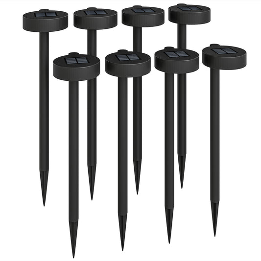 Outsunny Solar Lights Outdoor Garden Stake 8 Pack Pathway Lighting with Auto On/Off LED, IP44 Waterproof, Plastic