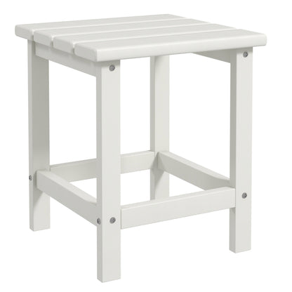 Outsunny Square Coffee Table, HDPE Tabletop and Frame for Porch, Garden, Side Table, White