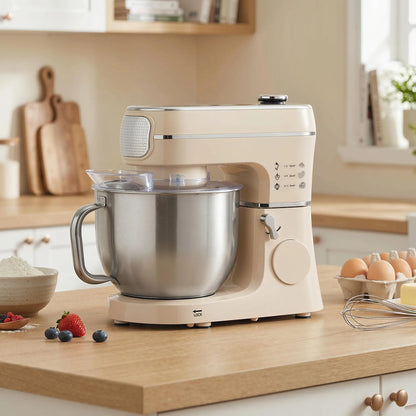 HOMCOM Stand Mixer, 6L Tilt-Head Food Mixer with 11 Speeds, Pulse & Fermentation Function, LED Display, Cream