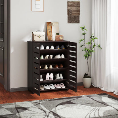 HOMCOM 15 Shoe Storage Organiser Cabinet, Floor Mount - Wood-Effect