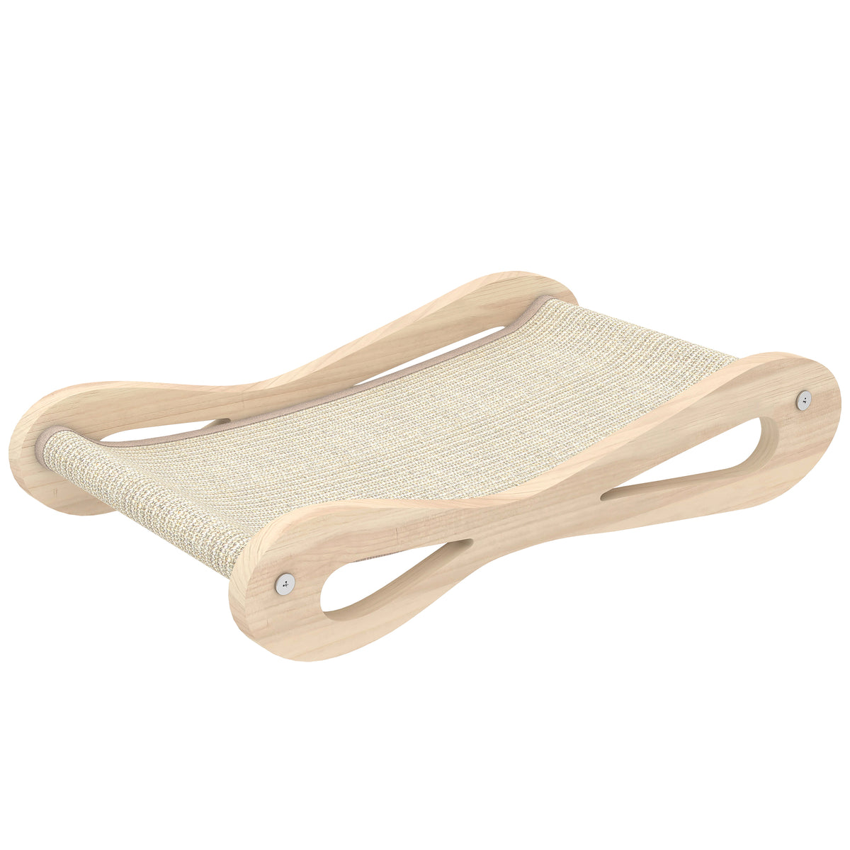 PawHut 2 in 1 Sisal Cat Scratcher Bed Cat Scratching Board and Lounger, Cream White