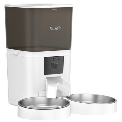 PawHut Automatic Cat Feeder for 2 Cats with HD Camera, 2.4G & 5G WiFi Pet Food Dispenser 6L APP Control