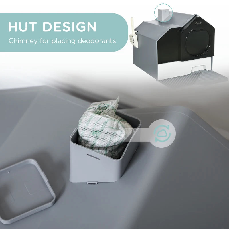 PawHut cat litter box with easy-to-clean design