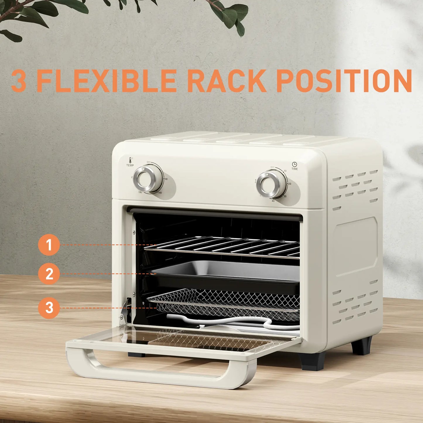 HOMCOM 10L Air Fryer Oven, Mini Oven, Oil Free Cooking, Grill, Roast, Bake, with Adjustable Temperature, Timer, 1000W