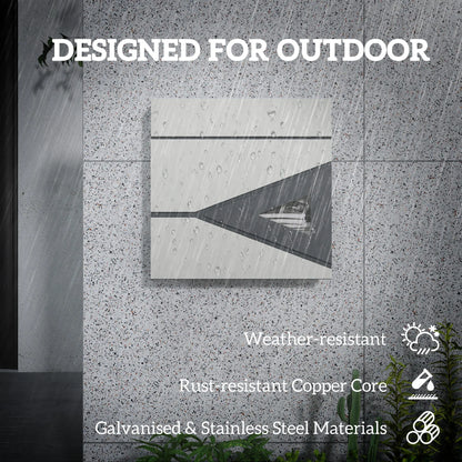 HOMCOM Wall Mounted Post Box with Viewing Window, 2 Lock, Modern Galvanised Steel Mailbox Weatherproof Letterbox