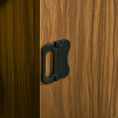 HOMCOM Modern 4-Tier Bookshelf, Freestanding Bookcase with Storage Shelving and Closed Cabinet, for Home Office, Walnut Brown