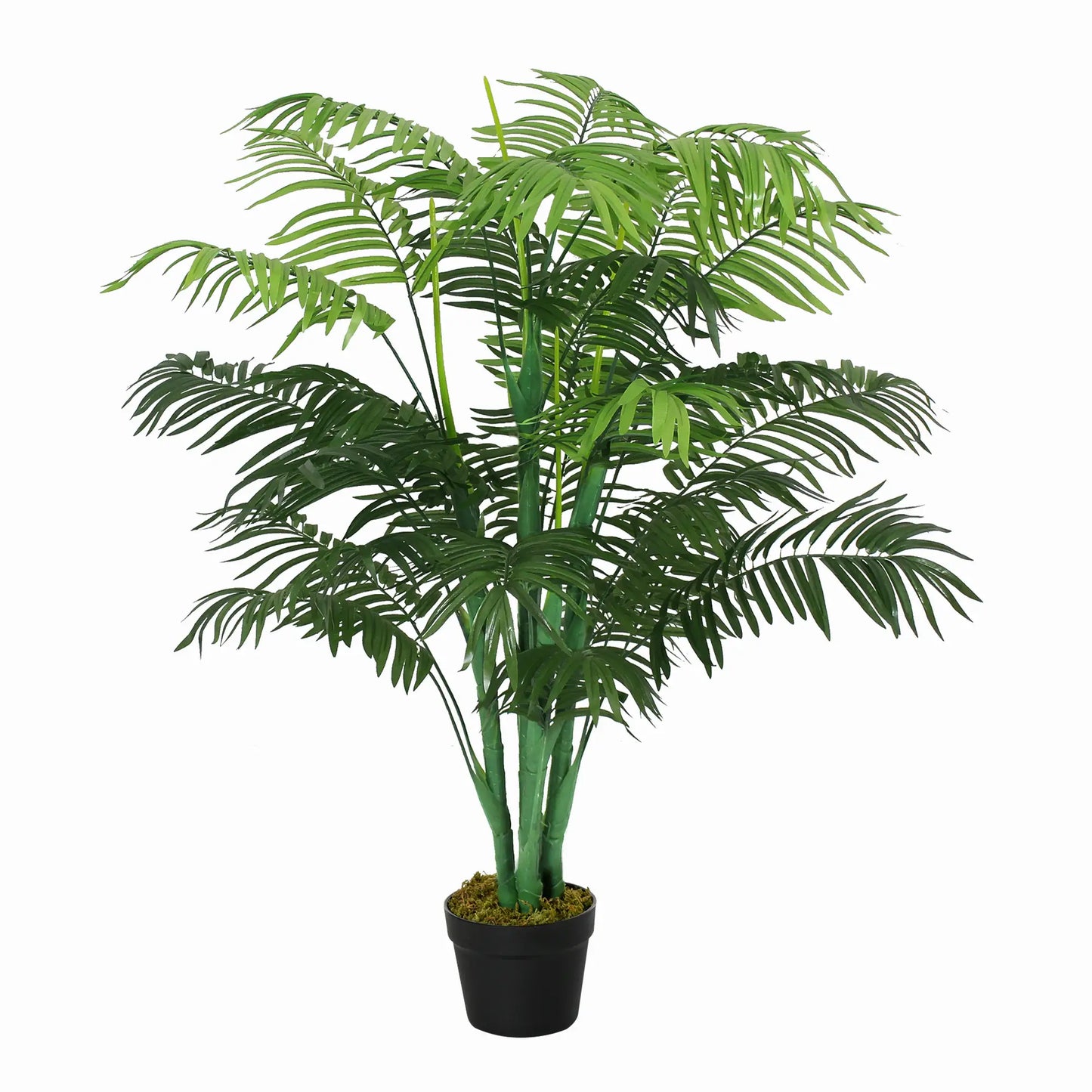 Outsunny Artificial Palm Plant Decorative Tree with Nursery Pot, Fake Plastic Indoor Home Office Décor, Green