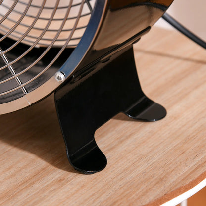 HOMCOM 10" 2-Speed Electric Table Desk Fan w/ Safety Guard Anti-Slip Feet Portable Cooling Fan Home Office Black