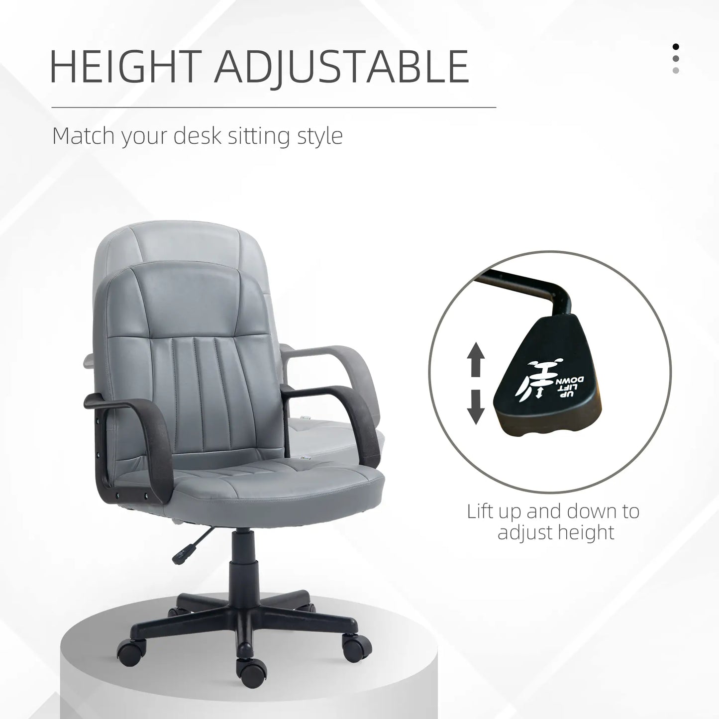 HOMCOM Swivel Executive Office Chair PU Leather Computer Desk Chair Office Furniture Gaming Seater