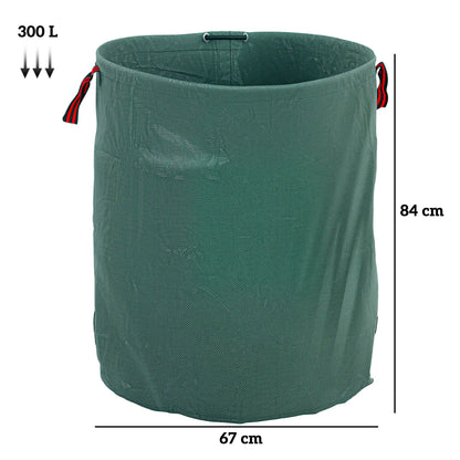 Outsunny Garden Waste Bags, 300L x 3 Heavy Duty, Foldable and Reusable Waste Sacks with Handles for Loading Leaf, Green