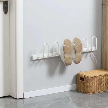 HOMCOM 3 Pairs Electric Shoe Dryer, Wall Mounted Shoe Warmers with Constant Temperature for Boots, White