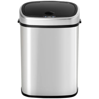 HOMCOM Stainless Steel Kitchen Sensor Dustbin Automatic Touchless Rubbish Garbage Waste Bin 58L, Silver