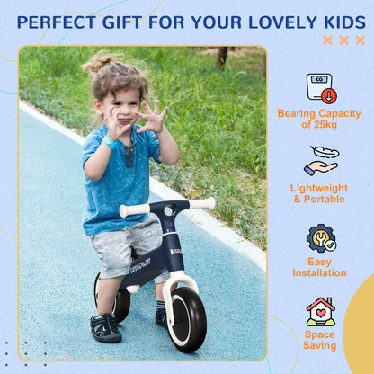 AIYAPLAY Ride-On Baby Balance Bike, with Adjustable Seat, for 1.5-3 Years - Blue