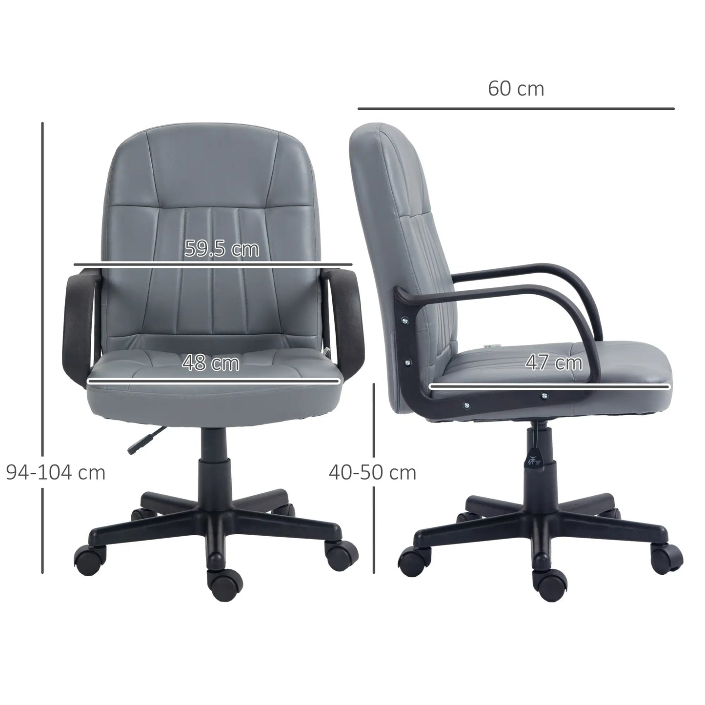 HOMCOM Swivel Executive Office Chair PU Leather Computer Desk Chair Office Furniture Gaming Seater