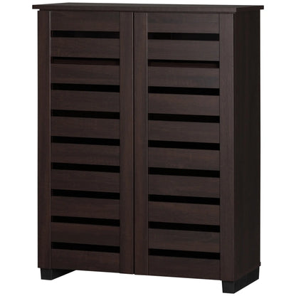 HOMCOM 15 Shoe Storage Organiser Cabinet, Floor Mount - Wood-Effect