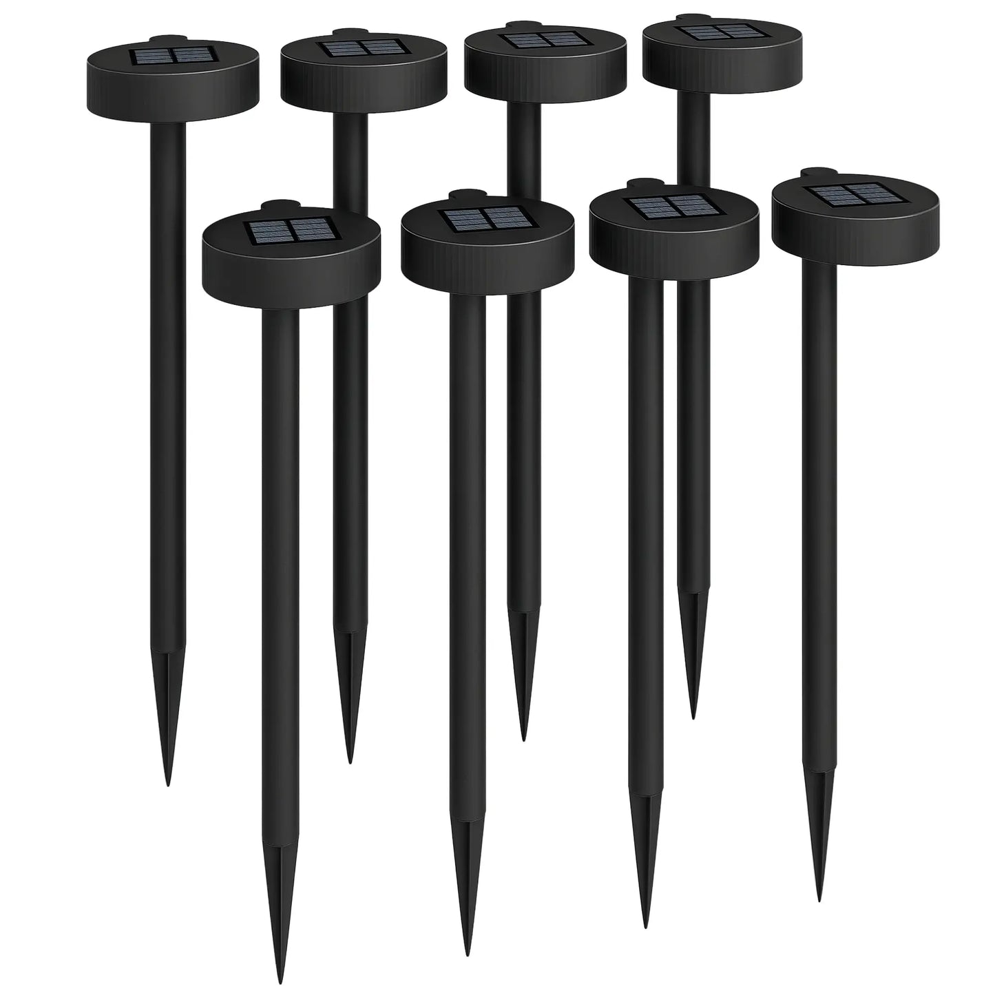 Outsunny Solar Lights Outdoor Garden Stake 8 Pack Pathway Lighting with Auto On/Off LED, IP44 Waterproof, Plastic