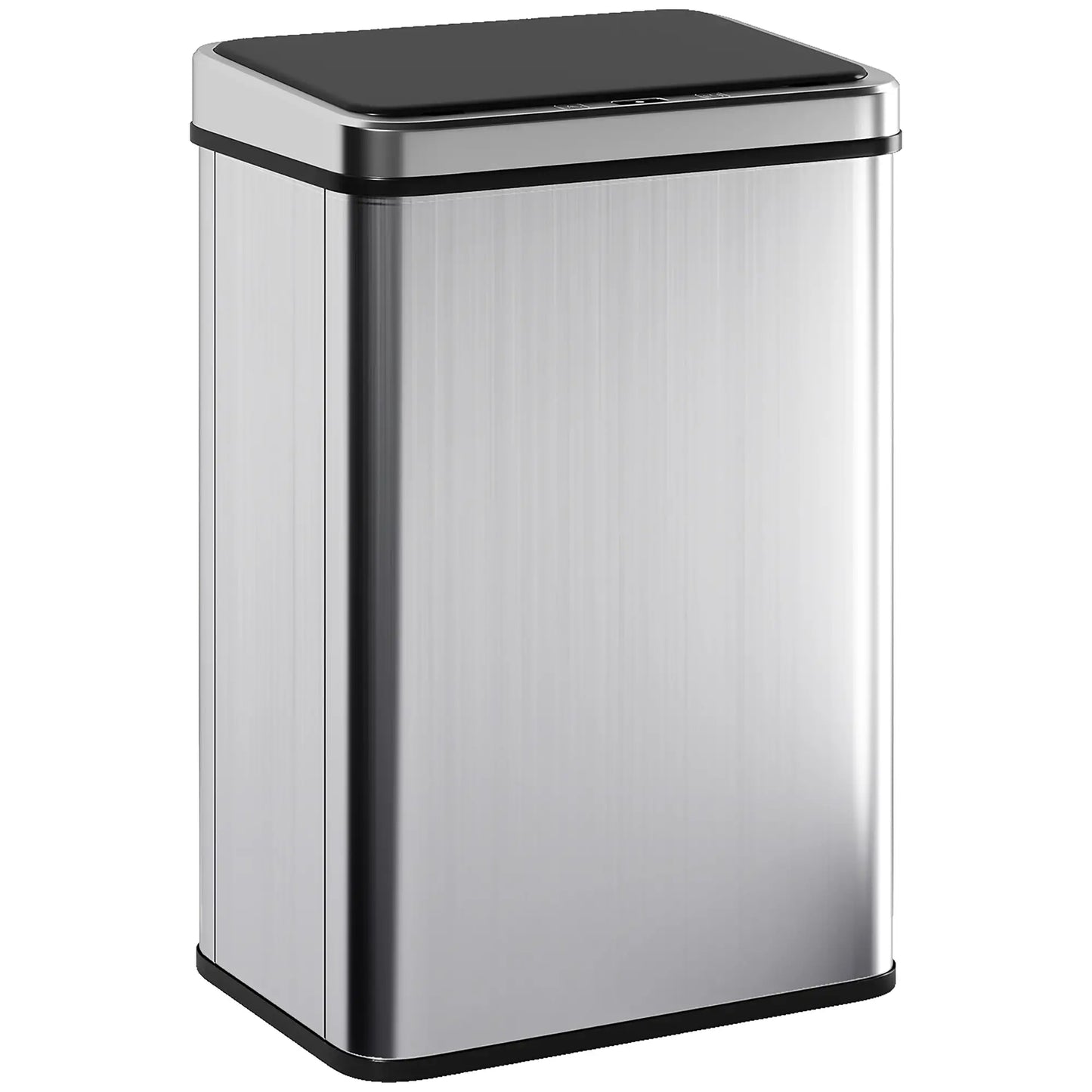 HOMCOM 40L Sensor Bin with Quiet Lid, Automatic Touchless Motion Sensor Kitchen Bin with Fingerprint Resistant Stainless Steel, Silver Tone