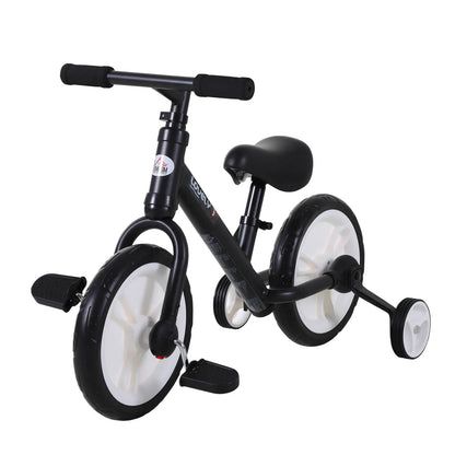 HOMCOM 11 Inch Kids Balance Bike Training Pedal Bicycle w/ Removable Stabilizers EVA Tyres Adjustable Seat Height 2 to 5 Years Gift