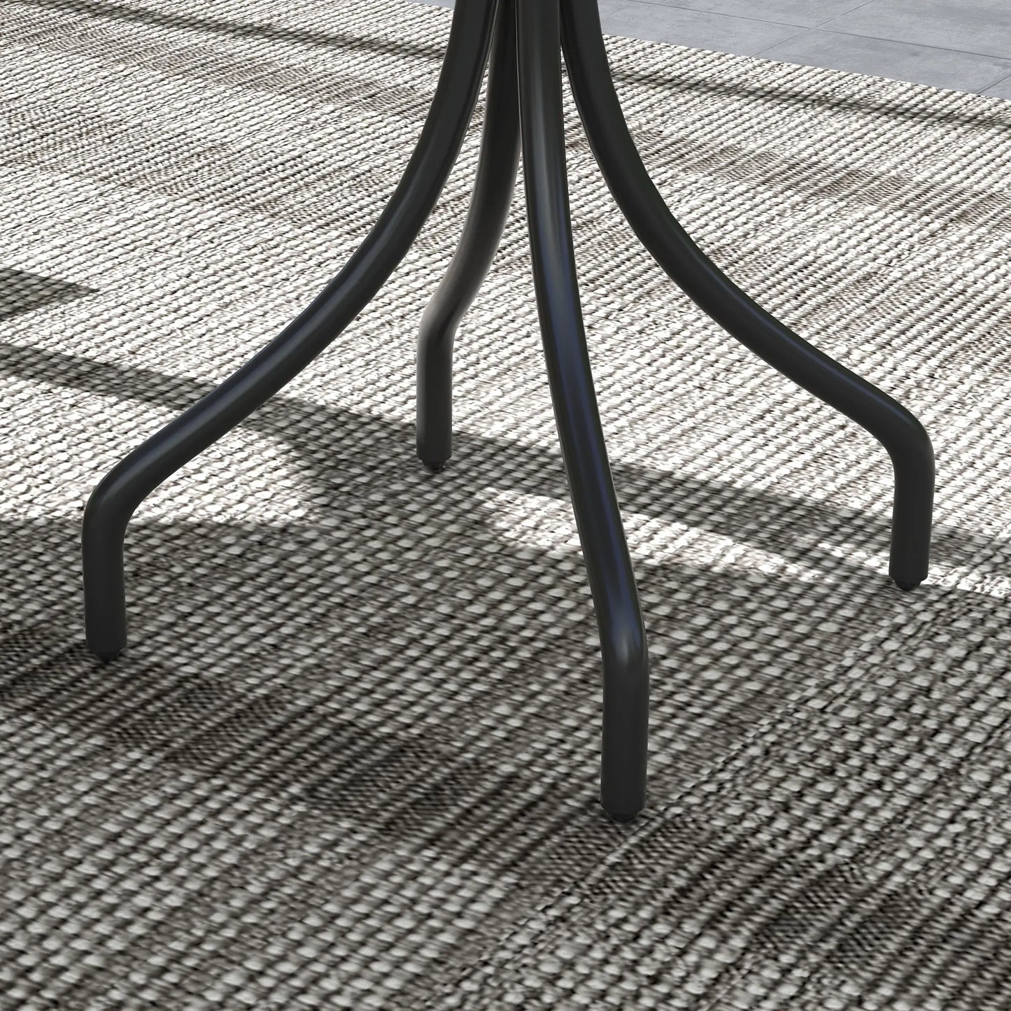 Outsunny Φ66cm Galvanised Steel Outdoor Garden Table - Brown