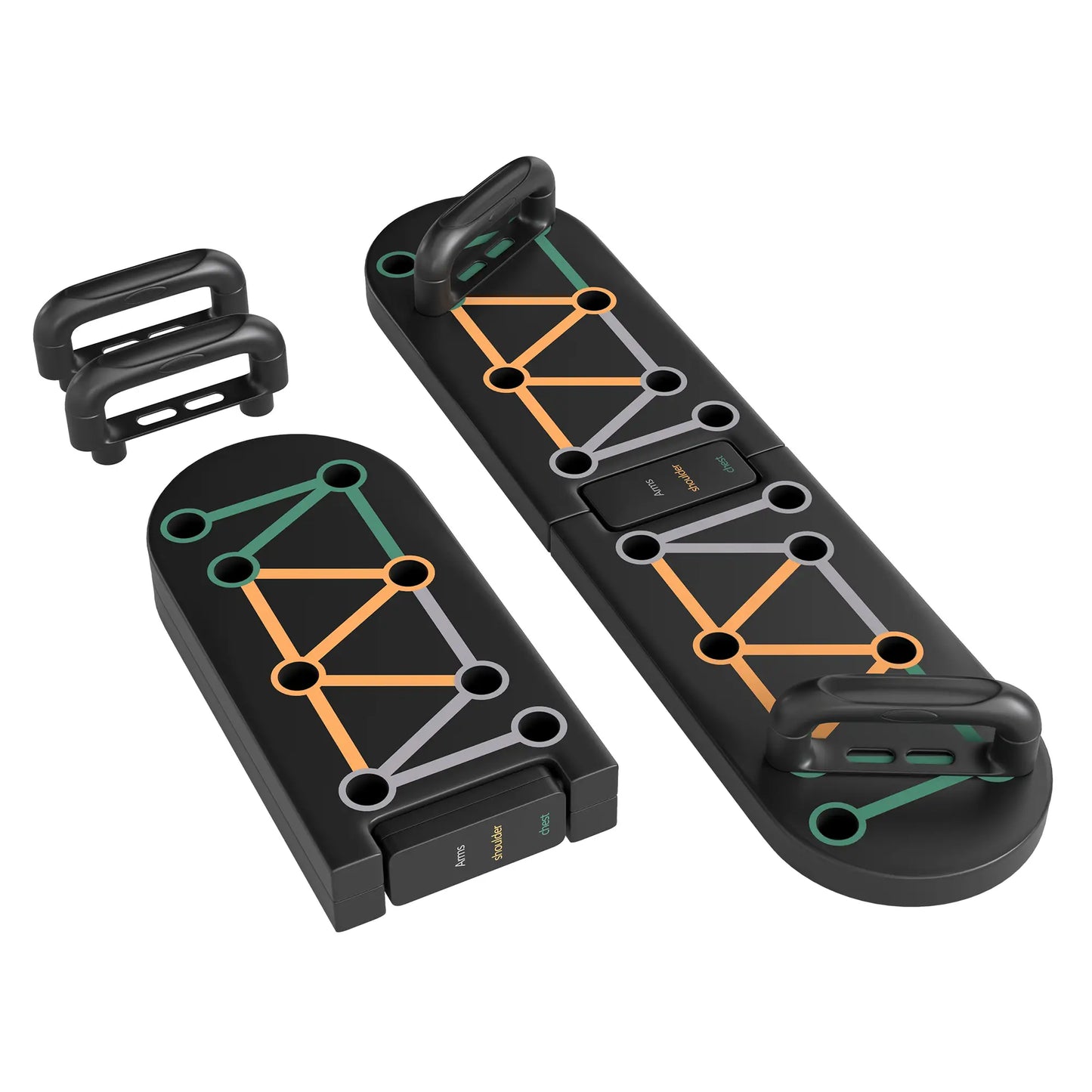 SPORTNOW Foldable Push Push Up Board with Non-Slip Pads, for Chest, Arms, Shoulders, Black
