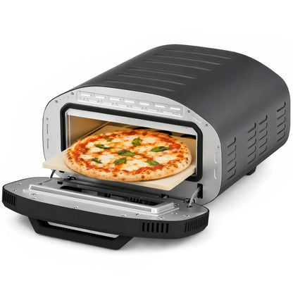 HOMCOM Electric Pizza Oven, Pizza Maker with 3 Knob Control & Ceramic Stone, Viewing Window, 2200W