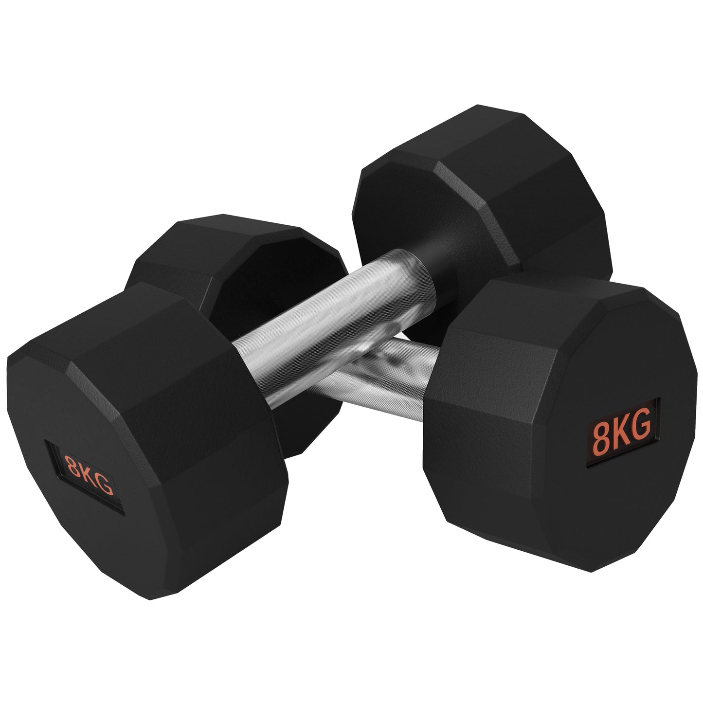 SPORTNOW Dumbbells Weights Set with 12-Sided Shape and Non-Slip Grip for Home Gym Workout, 2 x 8kg