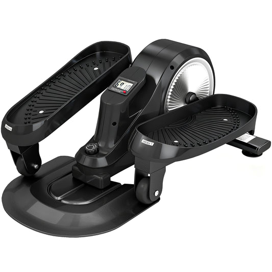 SPORTNOW Under Desk Elliptical Machine with LCD Monitor for 2-in-1 Seat & Stand Up Exercise
