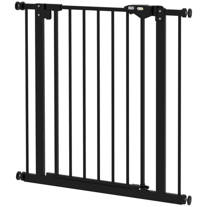 PawHut Adjustable Safety Gate w/ One Extensions, Four Adjustable Screws, Black