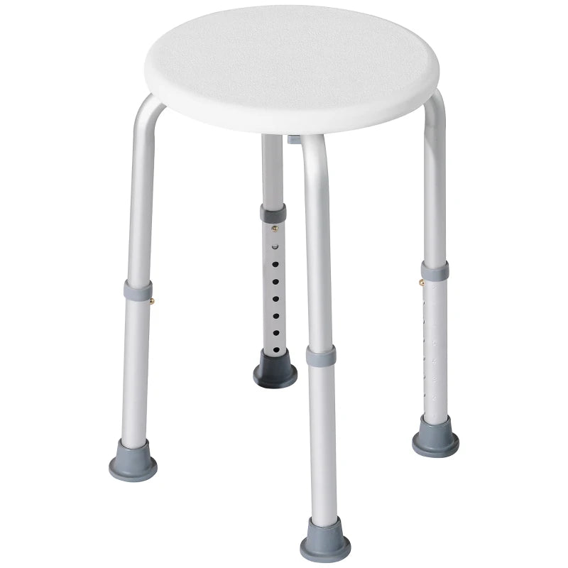 Shower chair stool with non-slip feet for safety